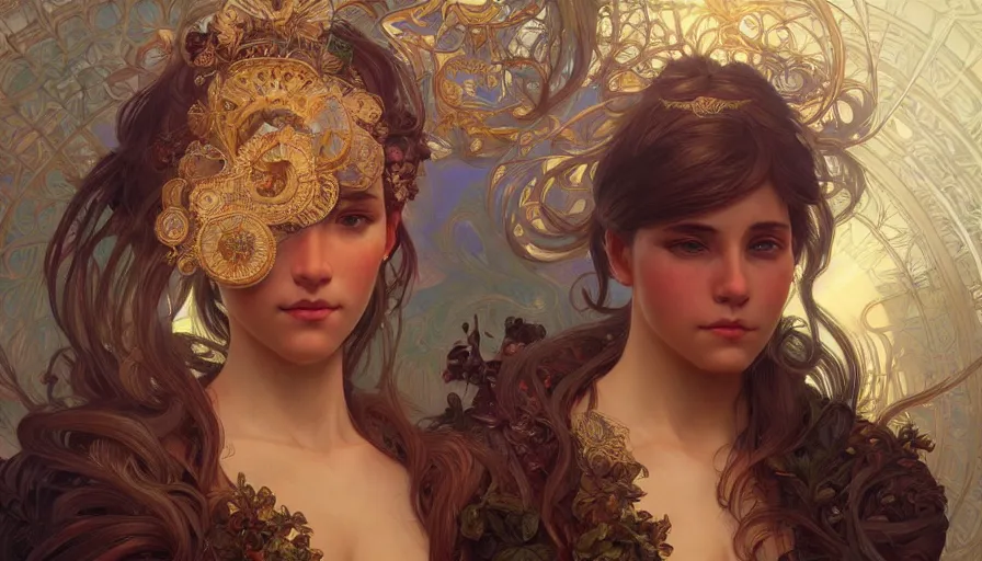 Image similar to perfectly-centered-Portrait of the most beautiful people on the planet, intricate, highly detailed, digital painting, artstation, concept art, smooth, sharp focus, illustration, Unreal Engine 5, 8K, art by artgerm and greg rutkowski and alphonse mucha