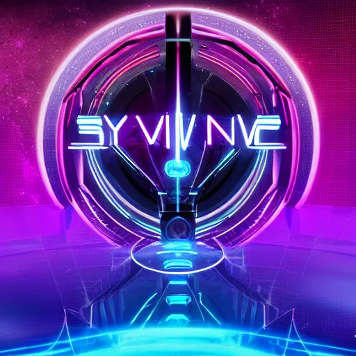 Image similar to a complex scifi logo for a synthwave music producer by viktor kadic, digital 3 d, black background, trending on artstation