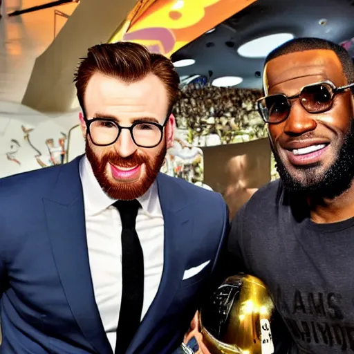 Prompt: chris evans with lebron james