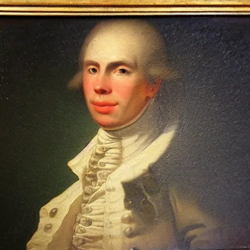 Image similar to An 18th century oil painting of Jerma985 in the mid-late 1700s, Jerma985, grainy, realistic, very realistic, hyperrealistic, highly detailed, very detailed, extremely detailed, very neat, very epic, very cool, detailed, trending on artstation