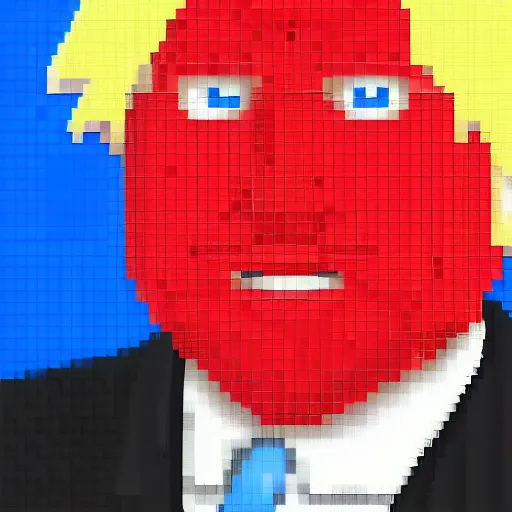 Prompt: Boris Johnson pixel art