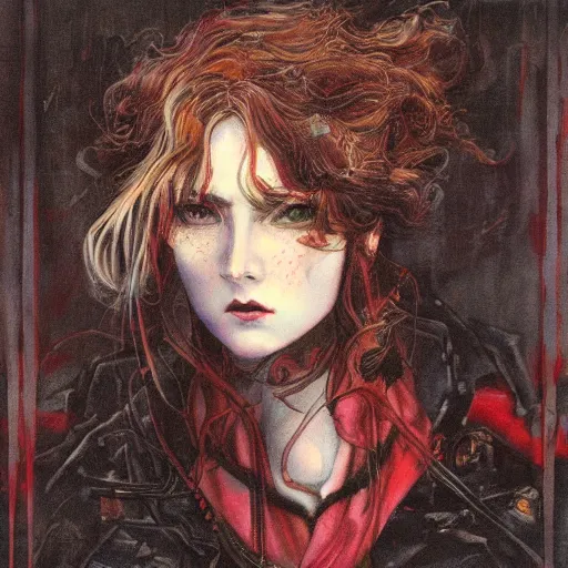 Prompt: a painting in the style of ayami kojima and in the style of charles dulac.