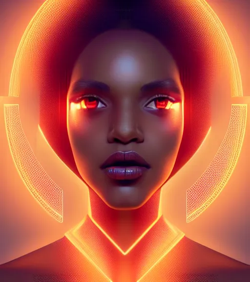 Image similar to symmetry!! spanish princess of technology, solid cube of light, hard edges, product render retro - futuristic poster scifi, lasers and neon circuits, beautiful brown skin woman spanish princess, intricate, elegant, highly detailed, digital painting, artstation, concept art, smooth, sharp focus, illustration, dreamlike, art by artgerm