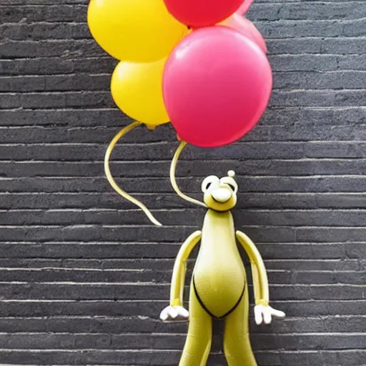 Image similar to a photograph of a balloon monkey hybrid