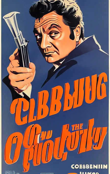 Image similar to columbo in 1 9 5 0 s pulp spy thriller movie poster, highly detailed, illustration, mgm studios, david klein, reynold brown