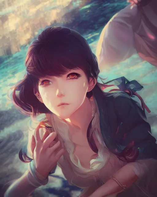 Prompt: anime illustration of a woman entranced bewitched mesmerized hypnotized, portrait by artgerm and wlop and greg rutkowski, digital art, highly detailed, dynamic lighting, cinematic composition, concept art, sharp focus, colorful, photorealistic, 8 k