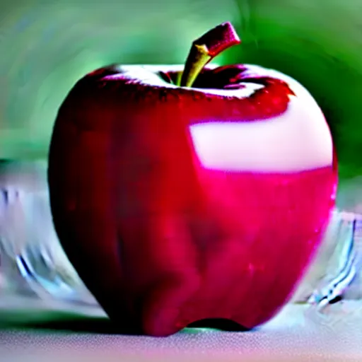 Image similar to An apple is made of ruby crystal.