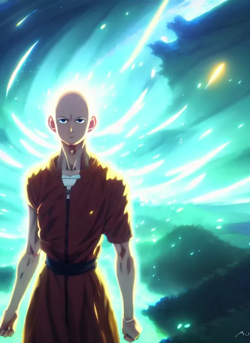 Epic action scene, Concept art of saitama one punch