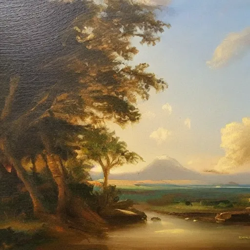 Image similar to a beutiful oil painting of a landscape, landcape
