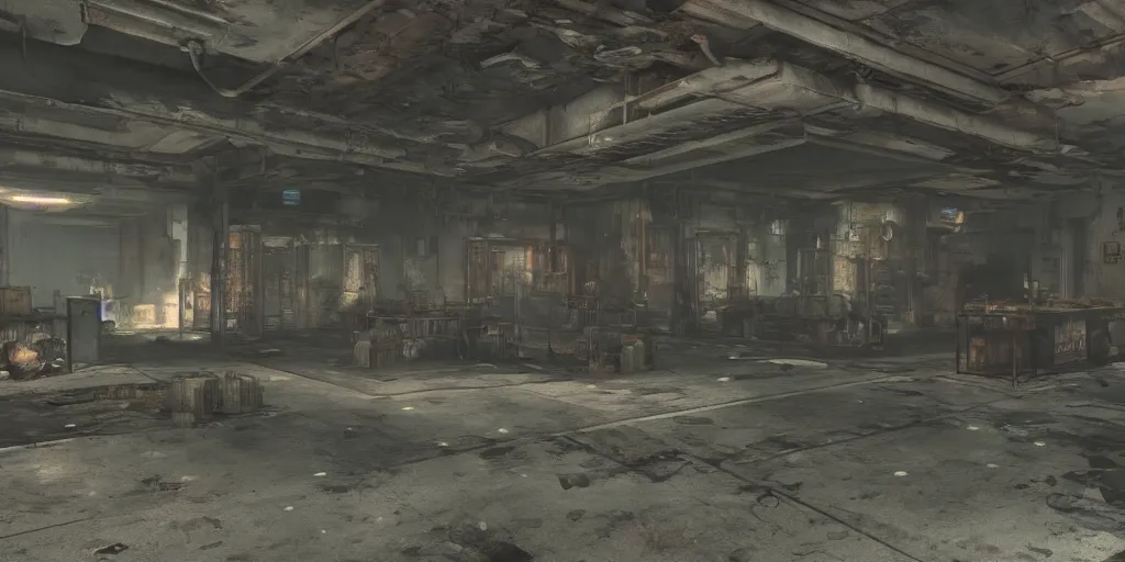 Image similar to fallout 3 concept art render in unreal 5