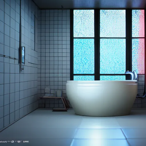 Image similar to : colorful abstract toilet, cinematic lighting, hyper - realistic, detailed, marcel duchamp, render by c 4 d octane, unreal engine, 8 k 3 d render