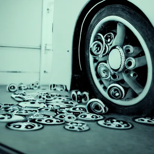 Image similar to wheels within wheels covered in eyes