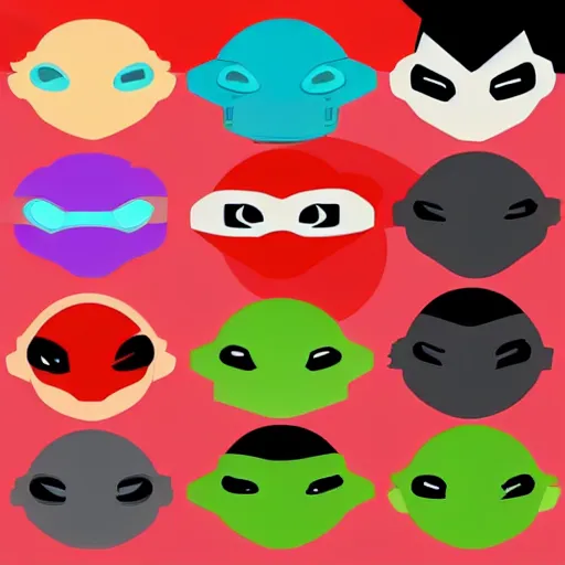 Image similar to face icon vector minimalist teenage mutant ninja turtles by artstation loftis cory fanart bechdel alison and davison craig