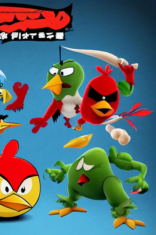 Prompt: Anthropomorphic angry bird fighter by Capcom, Akiman, Kinu Nishimura, Daigo Ikeno