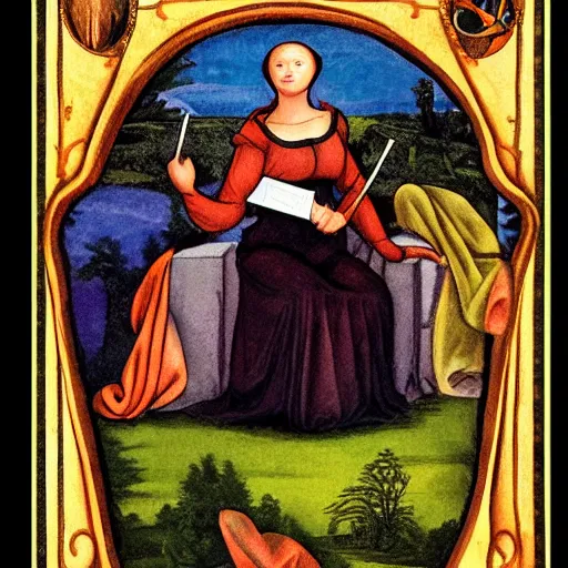 Image similar to a renaissance tarot reader in the style of Michelangelo