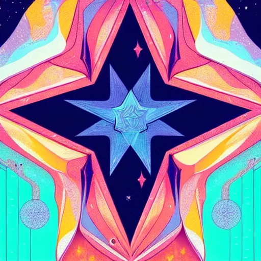 Image similar to star abstract designs by casey weldon and martine johana, rich colors, intricate, elegant, highly detailed, centered, digital painting, artstation, concept art, smooth, sharp focus, illustration