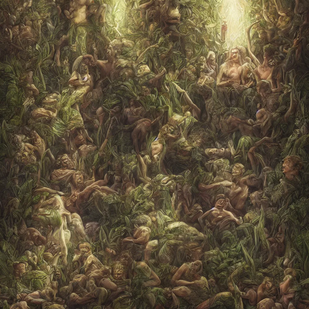 Image similar to hereditary 4 the god plants, oil painting, ultradetailed, artstation, ultradetailed, digital painting, ultradetailed