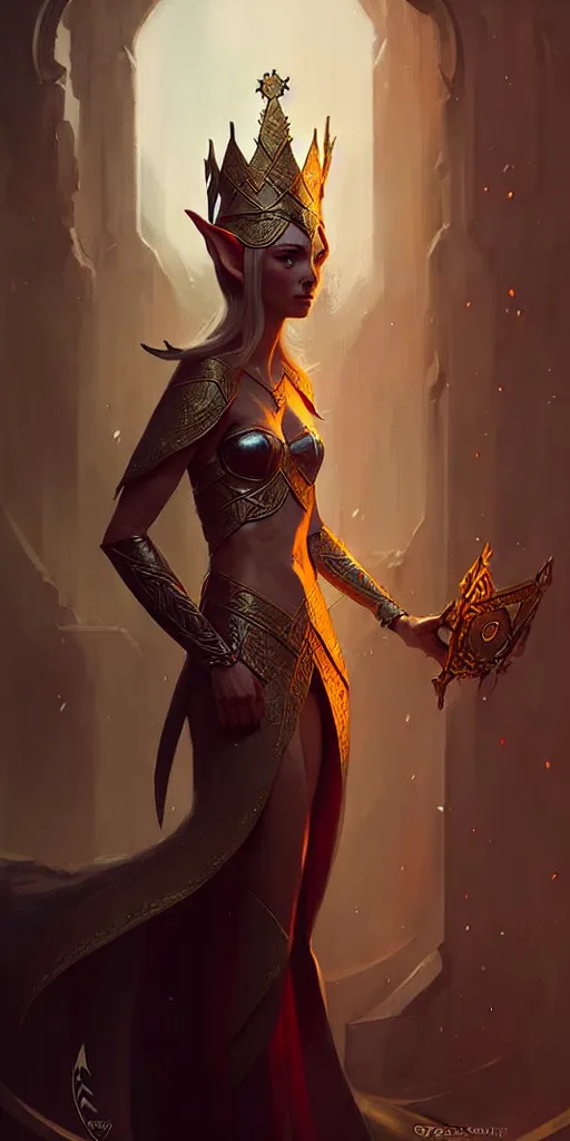 Image similar to an elf queen, digital art, highly detailed, elegant, art by serafleur and greg rutkowski