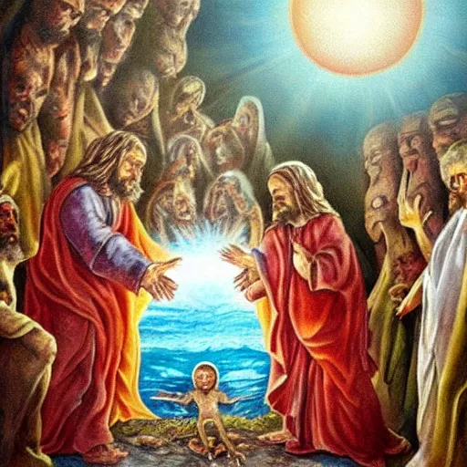 Prompt: alien birth of jesus