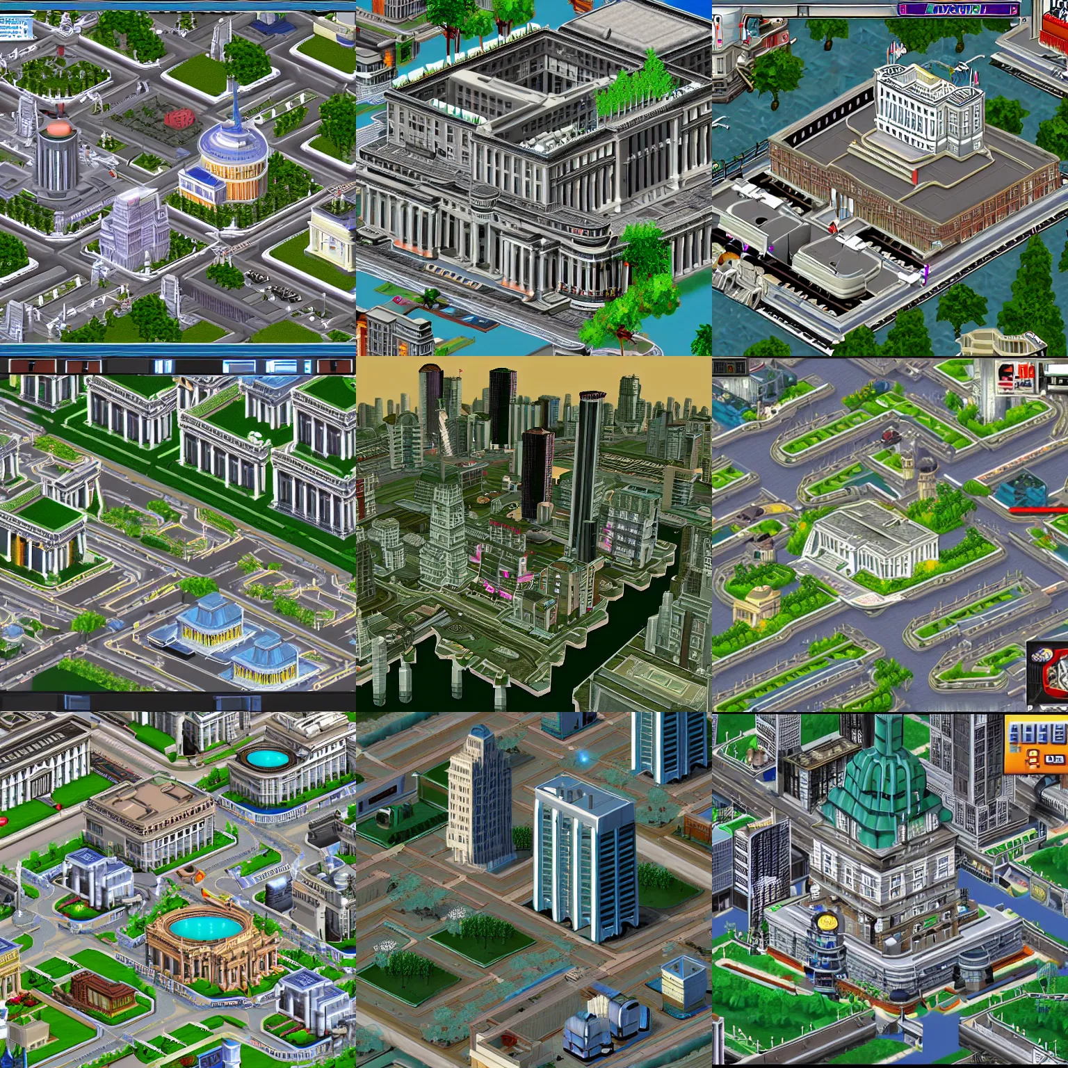 Prompt: The White House in Sim City 2000