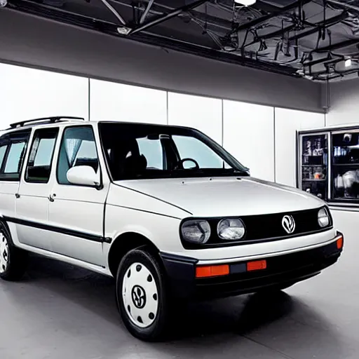 Prompt: a 1997 volkswagen w12 syncro inside a showroom with studio lighting