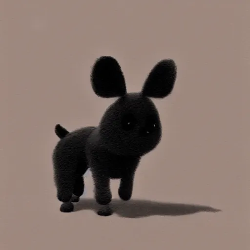 Image similar to Goro Fujita illustrating a beautiful black and white fluffy dog, with big ears on a plain background, art by Goro Fujita, sharp focus, highly detailed, ArtStation