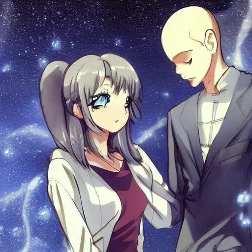 Image similar to psionicist hypnotizing a beautiful girl, anime