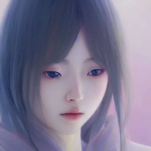 Prompt: a u detail beautiful painting of anime girl, hsiao ron cheng, ngai victo, nivanh chanthara jean delville wlop and dougherty patrick, trending on artstation, soft light