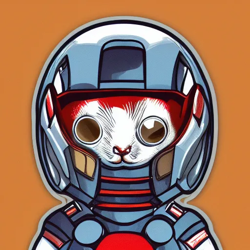 Prompt: A ferret dressed up in an Iron Man suit, sticker illustration