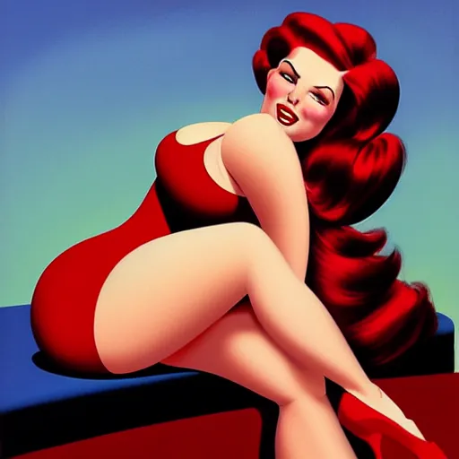 Prompt: portrait of Jessica Rabbit, expressive pose, highly detailed, digital painting, smooth, sharp focus, by gil elvgren