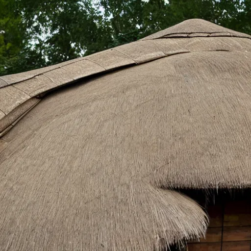 Prompt: thatched roof, highly detailed, architectural feature