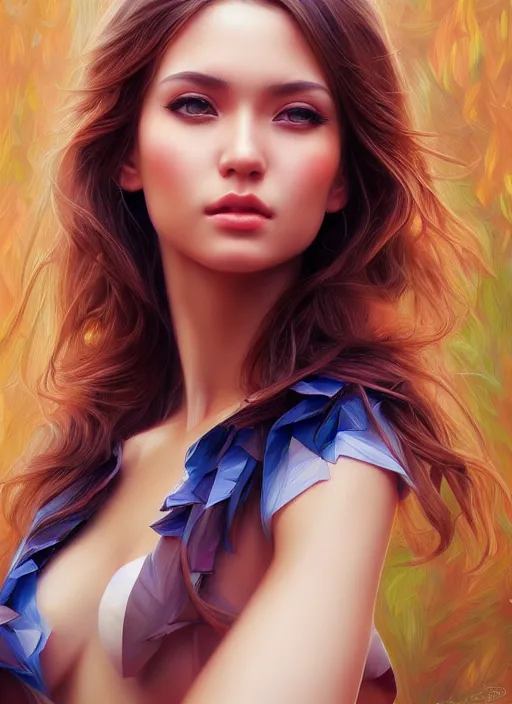 Image similar to photo of a gorgeous young woman in the style of stefan kostic, realistic, sharp focus, 8k high definition, insanely detailed, intricate, elegant, art by stanley lau and artgerm