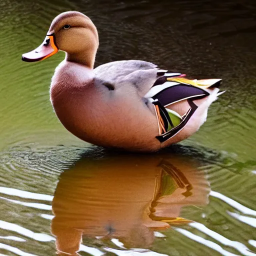 Prompt: a duck with a human face