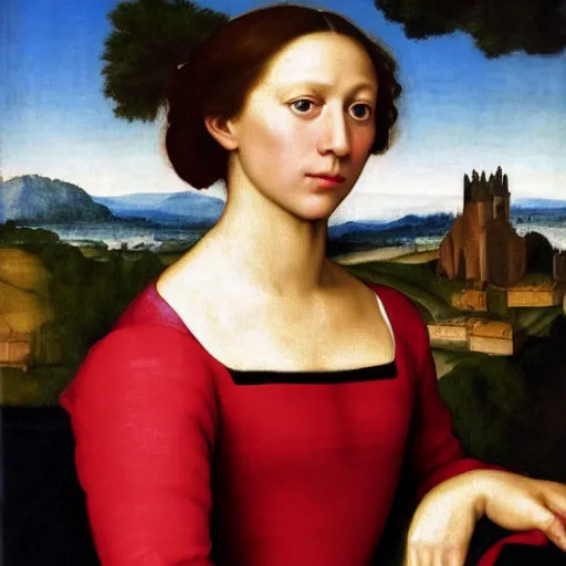 Prompt: Elizabeth Holmes in the style of Renaissance painter Raphael