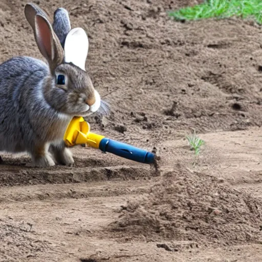 Image similar to rabbit using a jackhammer