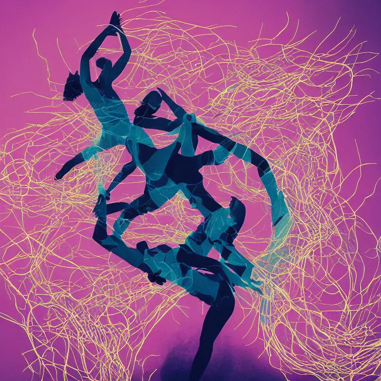 Image similar to beautiful album cover design featuring beautiful dancers by Jonathan Zawada