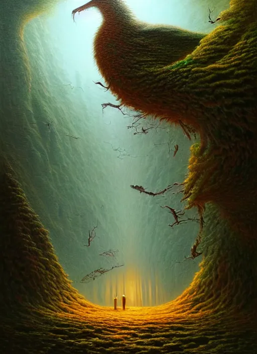 Prompt: a hyper - detailed 3 d render like a oil painting of nature witnessing itself through all creatures, surrealism!!!!! surreal concept art, lifelike, photorealistic, digital painting, aesthetic, smooth, sharp focus, artstation hd, by greg rutkowski, bruce pennington, valentina remenar,