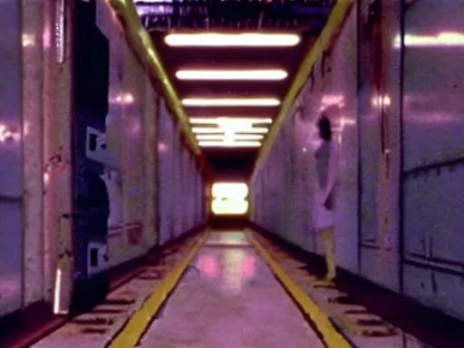 Prompt: full - color still from a 1 9 9 8 live - action tv drama adaptation of serial experiments lain. retrofuturism ; complex analog network infrastructure ; suspense ; moody ; lurking threat.