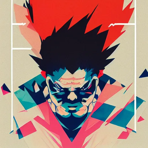 Prompt: Akuma vs Goken profile picture by Sachin Teng, asymmetrical, Organic Painting ,geometric shapes, hard edges, energetic, graffiti, street art:2 by Sachin Teng:4