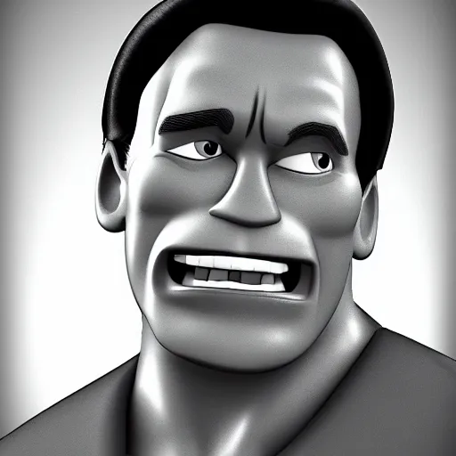 Image similar to arnold schwarzenegger pixar 3 d cartoon style