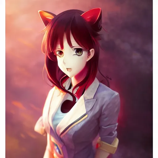 Prompt: anime portrait of female elon musk as an anime cat girl by Stanley Artgerm Lau, WLOP, Rossdraws, James Jean, Andrei Riabovitchev, Marc Simonetti, and Sakimichan, trending on artstation