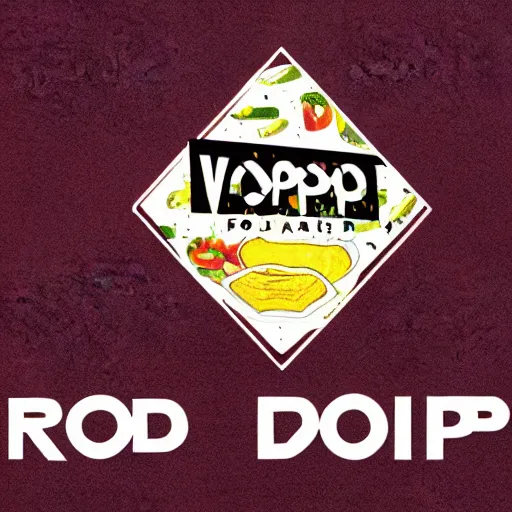 Image similar to logo design, food, rob, vaporwave