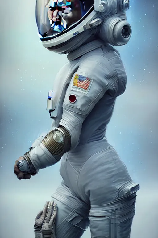 Prompt: epic professional digital art of female starship astronaut in spacesuit by leesha hannigan, iris van herpen, artstation, cgsociety, wlop, epic, much wow, much detail, gorgeous, detailed, masterpiece