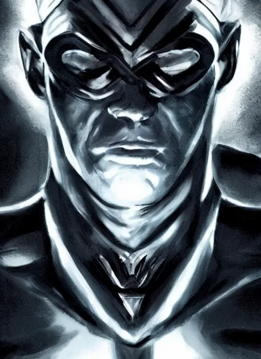 Prompt: Magneto, high contrast, concept art, dramatic lighting, portrait, facing forward, face in focus, art by Jim Lee-i