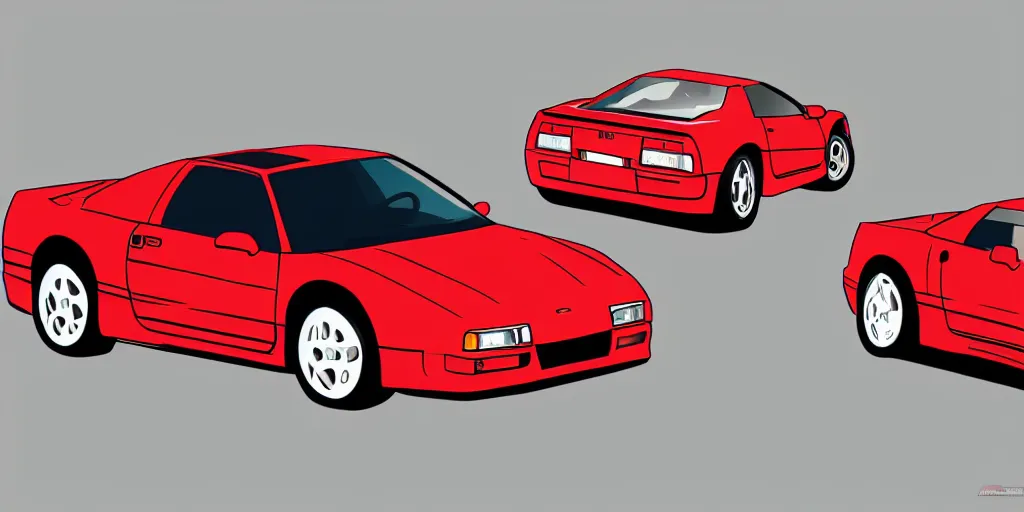 Image similar to acura nsx 1991, Stephen Bliss, gta style, highly detailed, vector style art