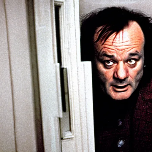 Image similar to bill murray plays jack torrance in the shining, movie still, promotional shot