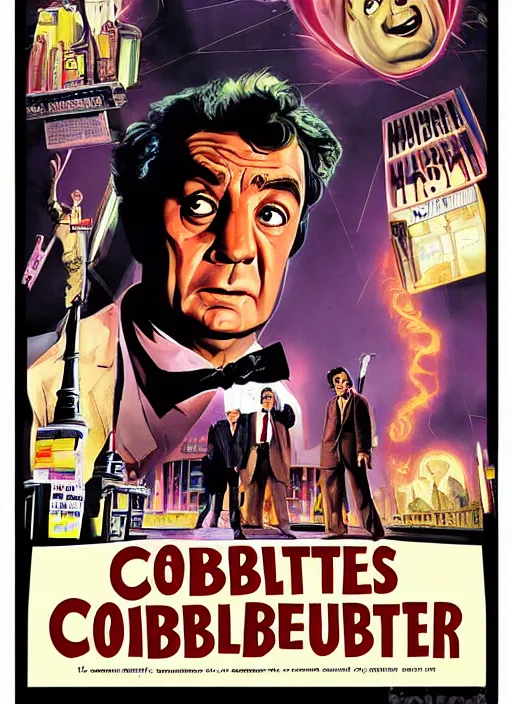 Image similar to a book with a picture of columbo from ghostbusters ( 1 9 8 4 ) on it, poster art by harvey kurtzman, behance contest winner, pop surrealism, concert poster, poster art, movie poster