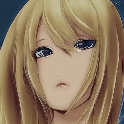 Prompt: blonde anime woman, coloured, high details, fine face details n - 9