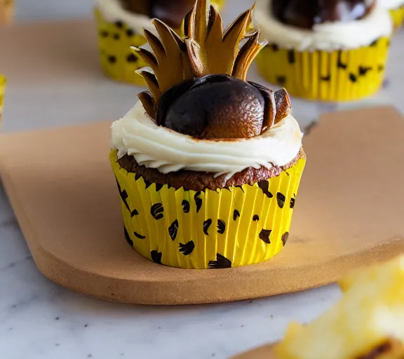 Prompt: roast cockroach with pineapple cupcakes. highly detailed 8 k. intricate. nikon. award winning photography.