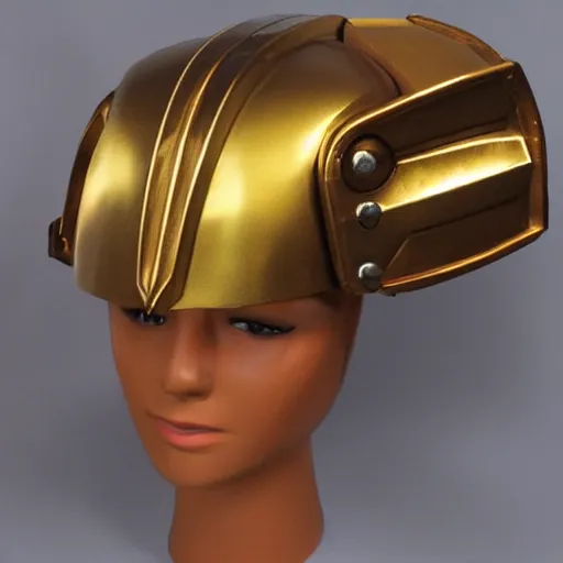 Prompt: golden mandalorian helmet crown